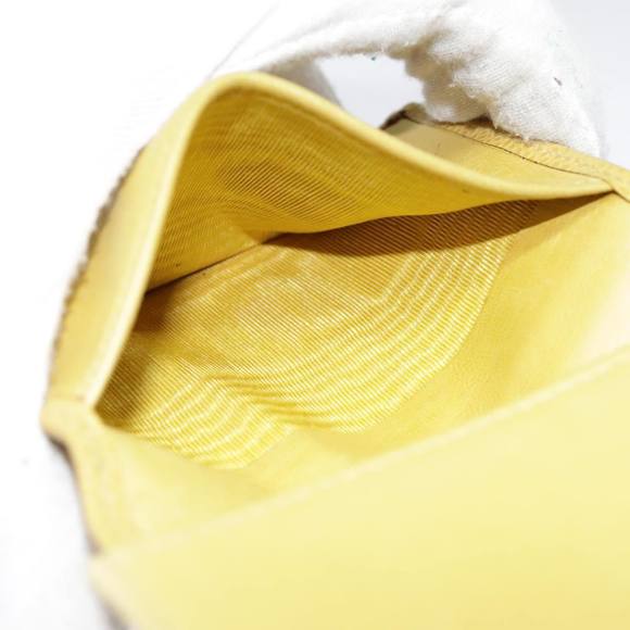 CHANEL COCO Mark Card Case Caviar Skin Yellow CC Auth am6890 - Picture 10 of 16